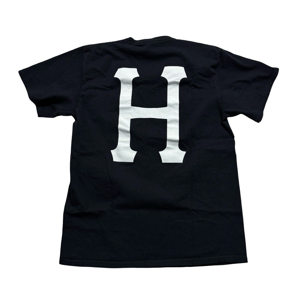 Huf Men's Big H Graphic T Shirt Black Size Medium 19.5 x 27